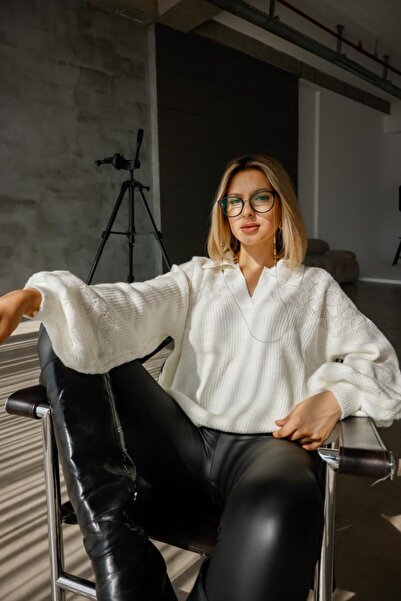 EsSo butik Polo Neck Standard Size Oversize Knitwear Sweater