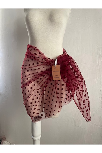 Nurcanilirboutique Burgundy Pareo Tulle