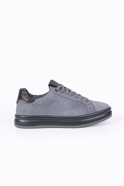 Vantaggio Storm Gray Suede Inside and Out 100% Genuine Leather Men's Sneaker Shoes