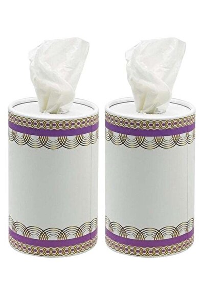 Generic Cylindrical Shape Tissue Box Pink 2 pcs