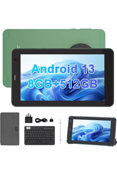 CIDEA C idea 7 Inch Tablet, Android 13 Tablet, Quad Core Processor, 8GB RAM 512GB ROM, Dual Camera, SIM Su
