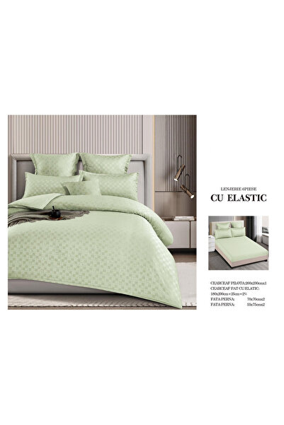 FIONNA.RO Lenjerie Din Finet Cu Elastic Model Carouri - Verde Fistic