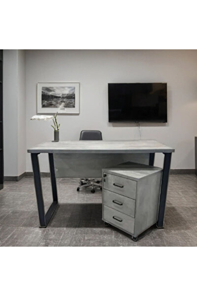 Tasamem Dafia مكتب ارجل حديد ميلامين كلاسيك مقاس 120 سم