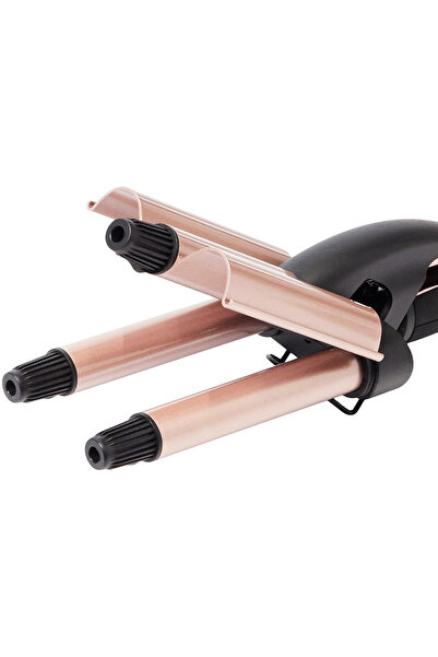 Trina Professional Hair Wag Curling Iron 22mm -085 Water Wave Ceramic Coating Plates Rose Gold