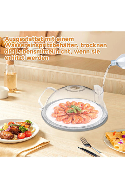 OEM Cover – Dome for Microwave Oven, Diameter 26cm, Transparent, with Silicone Trivet