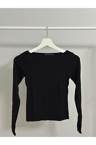 Butik Kadın Kayık Yaka Modal Pamuk Karışımlı Basic Body