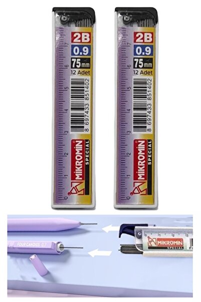 Artlantis Kalem Ucu 0.9 mm 12 li 2 Paket 09 Uç Versatil Kalem Uçu Mekanik Uçl...