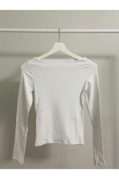 Butik Kadın Kayık Yaka Modal Pamuk Karışımlı Basic Body