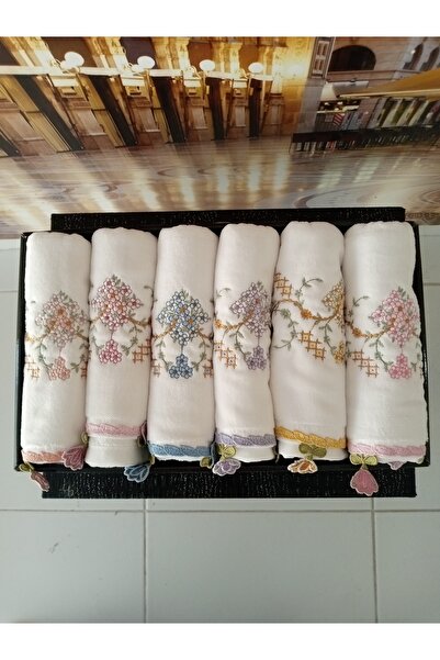 Vellista Home Collection %100 Pamuklu 50×90 Kadife / Güpürlü Ucu Lale Küpeli ...