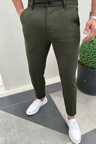 thesunfyre Men's Italian Cut Slim Fit-Extra Slim Fit Quality Stretchy Lycra Ankle Length Fabric Trousers