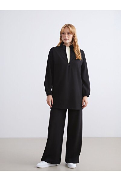 LC Waikiki LCW Modest Dik Yaka Oversize Kadın Sweatshirt Tunik