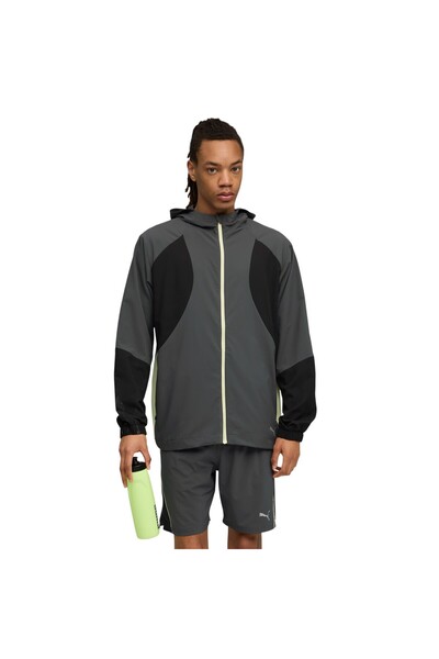 Puma Men's Gray Run Ultraweave Hooded Jacket Raincoat 527842-44
