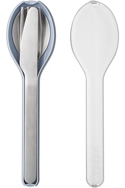 STOREMAX - 3 Parçalı Ellipse Çatal Bıçak Takımı - Yolculuk İçin Seyahat Kılıflı Set - Bıçak, Çatal ve Kaşık -