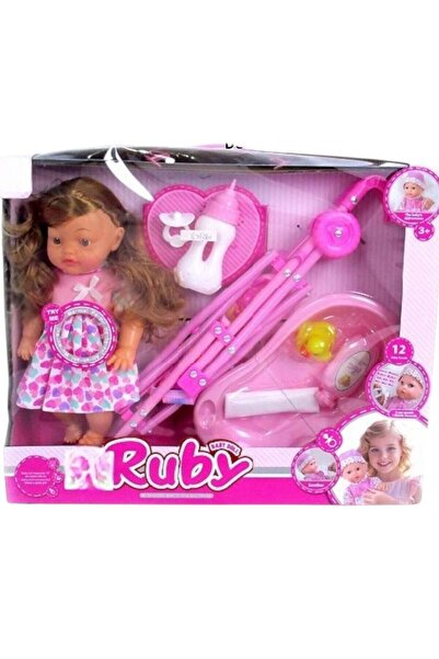 Toybox دمى أطفال مع عربة أطفال قابلة للطي وملحقاتها للعب التظاهري