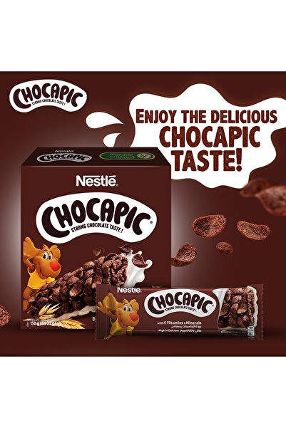 Nestle Chocapic Chocolate Breakfast Cereal Bar 6 x 25 gTasty Whole Grain Snack for Any Time