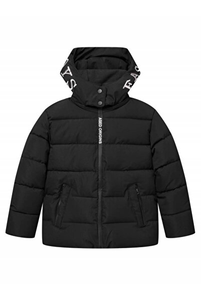 fantasialand Jachetă pufoasă pentru băieți, iarnă, culoare neagră