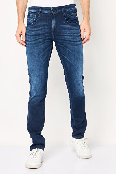 Replay Men Slim Fit Solid Stretchable Jeans, Blue