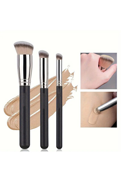 choice2 3 قطع من فرشاة كريم الأساس والكونتور، فرش أحمر الخدود الفاخرة، مكياج كثيف للوجه تحت العين بدون عيوب