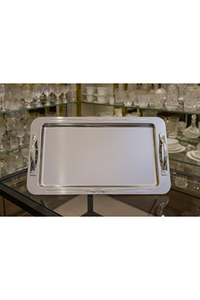 Veliday Paslanmaz Çelik Desenli Çay Tepsisi - Çay Tepsisi Ev Çay Tepsisi