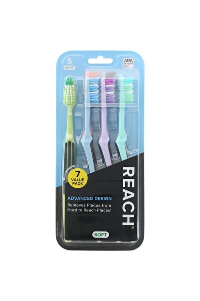 REACH Set Toothbrushes, Reach, Advanced Design, Soft, Multicolor, 7 pcs