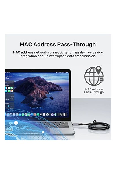 Unitek USB-C to Ethernet Cable 2M – Gigabit 1000Mbps, Plug & Play, Space Grey | C18148AGY 2M