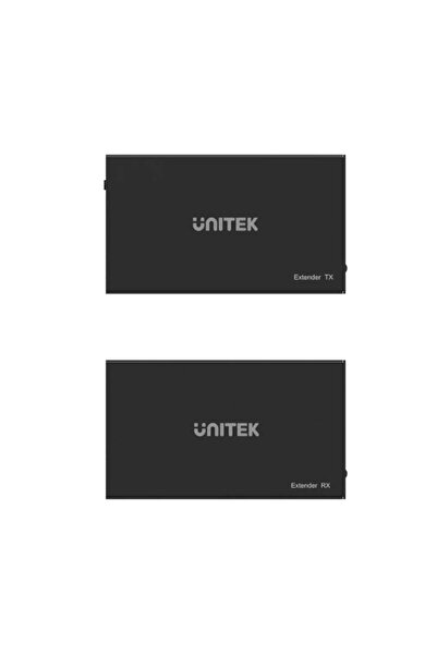 Unitek موسع HDMI عبر الإيثرنت - 4K بتردد 30 هرتز، 60 مترًا، توصيل وتشغيل، أسود | V100A