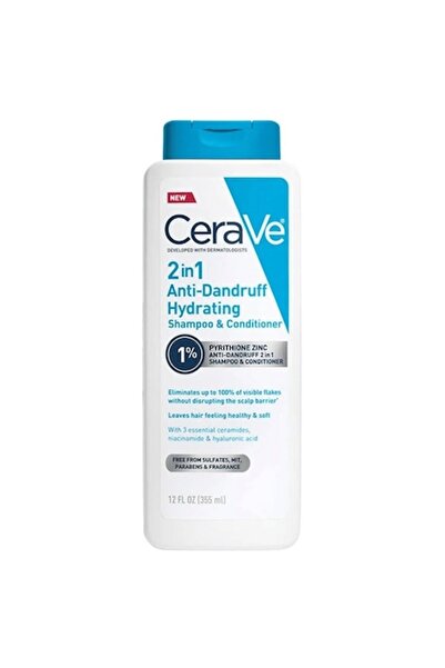 CeraVe Șampon și balsam hidratant anti-mătreață 2 în 1, 355 ml