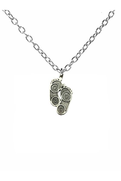 Herşey Nota Baby Footprint Necklace – with 60 cm Chain, Zinc Plated Unisex Meaningful Design