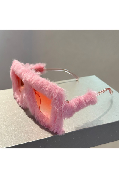 Choice as picture shows pink-gradient pink KAMMPT Oversized Square Women Sunglasses New Fashion Furrry Fram