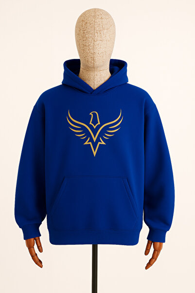 CLASSY.MODA Унісекс-светр з капюшоном - з логотипом Eagle - 3 нитки шардоне - зручний повсякденний спортивний стиль