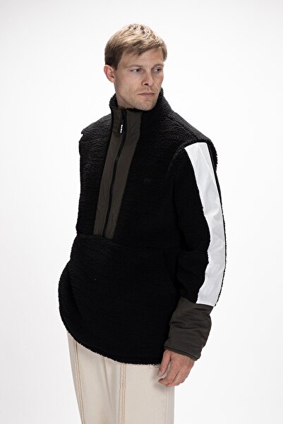 Bad Bear Bomb Black Half Zipper Men's Fleece