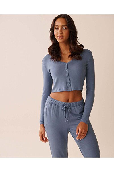 La Vie en Rose Soft Jersey Long Sleeve Crop Top