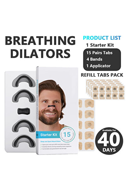 Choice8 Unisex Adult Black Kit 40 Pairs Anti Snoring Sleep Mouth Tape, Nasal Breathing Dilators Starter Kit