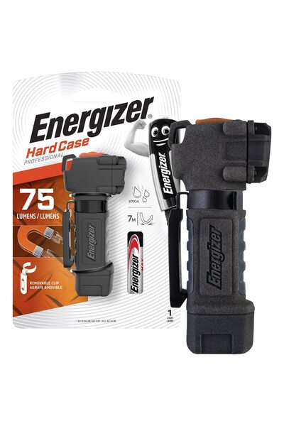 Energizer Hard Case LED flashlight, 75 lm, with magnetic mount, shock resistant, IPX4, 1xAA battery included