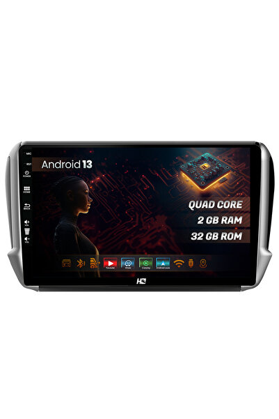 HUB64 Navigatie Peugeot 208/2008 (2012+), 2GB RAM, Android 13, GPS, Wi-FI, Ca...