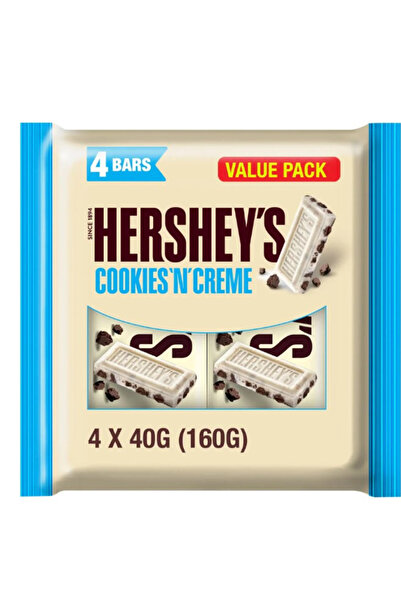 Hershey's Hershey’s Cookies ’n’ Creme Chocolate Bar – 4 x 40g (160g) Value Pack, Pack of 6