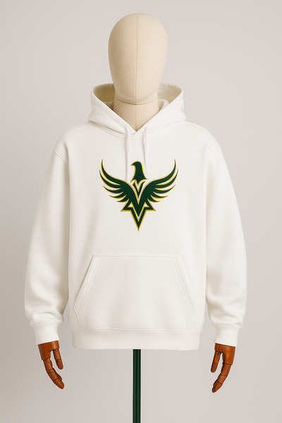 CLASSY.MODA Φούτερ με κουκούλα Unisex - Εκτύπωση με λογότυπο Eagle - 3 νήματα...