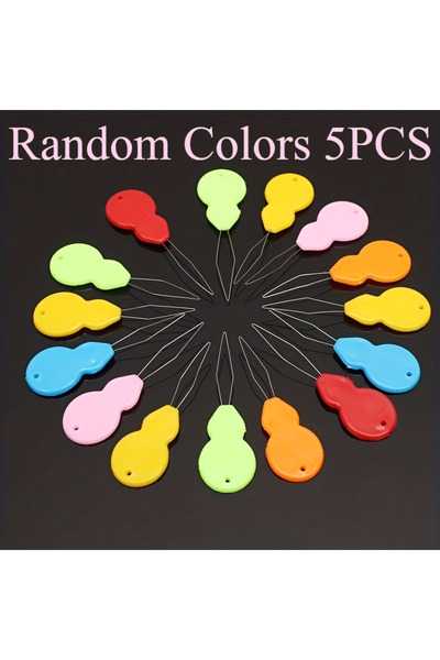 Choice1 5 قطع من خيوط الإبر البلاستيكية بألوان عشوائية، 2/5/10 قطع - خيوط سهل...