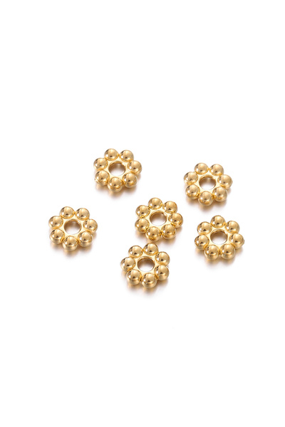 Choice 4 مم ذهبي اللون 30 قطعة من الفولاذ المقاوم للصدأ خرز فاصل زهرة ندفة ال...