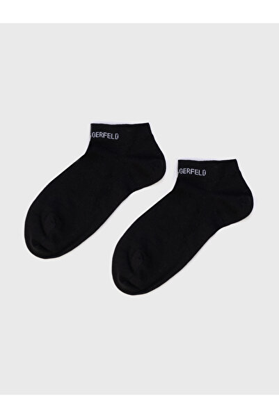 Karl Lagerfeld Black sneaker socks with logo accent