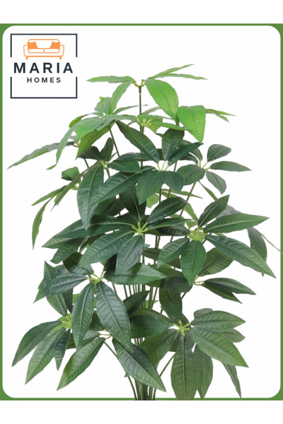 MARIA HOMES Artificial Mango Leaf Tree 100 cm – 24 Branches in OFF-White Plastic Pot