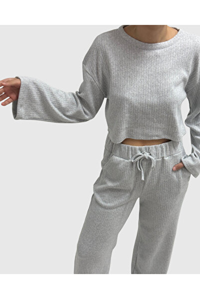 haha Basic Long Sleeve Blouse - Pants Set for Women