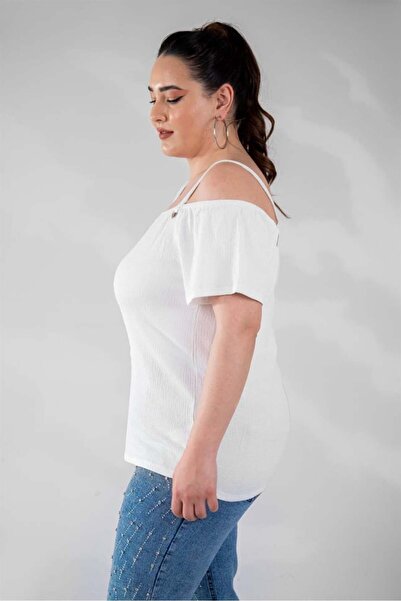 Roxxlen Μπλούζα με λουράκι ώμου μεγάλου μεγέθους