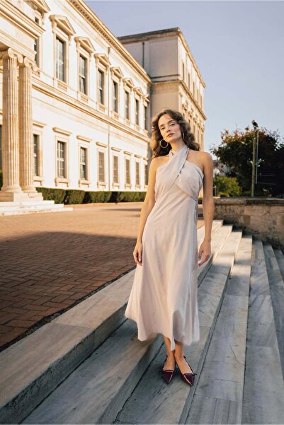 STYLENEST Halter Dress-Stone Color