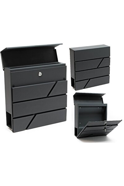 Galaxia ® Large Anthracite Mailbox with Newspaper Tube and 2 Keys