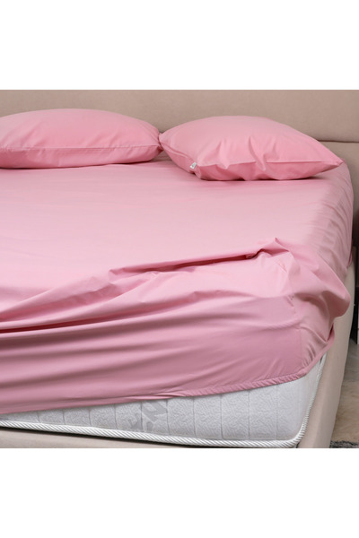Bed N Home SA 100% Egyptian cotton, 250 thread count, fitted sheet set, pink, 2 pillowcases, 200*200cm