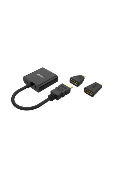 Unitek HDMI to VGA Adapter with 3.5mm for Stereo Audio plus Mini & Micro HDMI Adapter | Y-6355