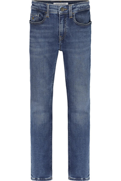 Calvin Klein SLIM ESS MID BLUE ST Erkek Mavi Kot Pantolon