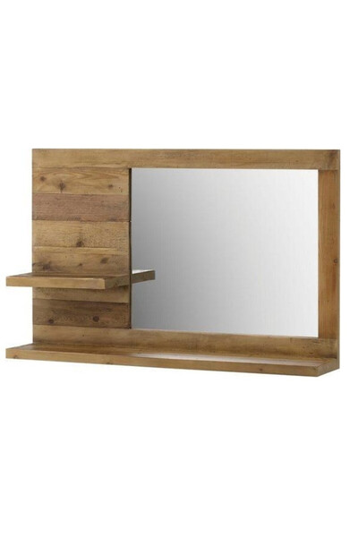 Otto Home Affaire wall shelf with mirror, wood/glass, , 99 x 64 x 21 cm