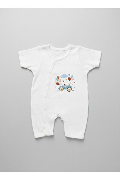 Tuğba Kuğu Jacquard Romper Bodysuit - for Baby - Bubble Car